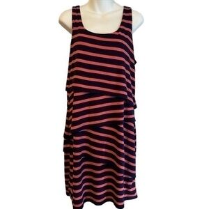 Loft Navy and Pink Stripped Dress